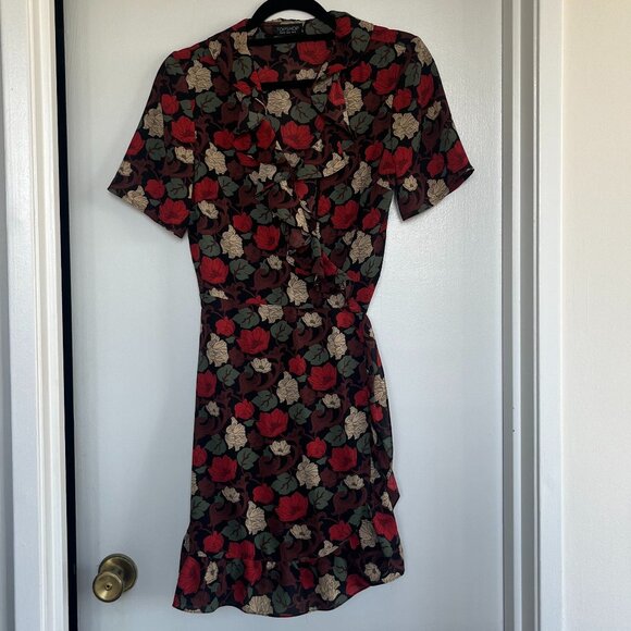 TOPSHOP Floral Print Wrap Dress - Picture 1 of 7